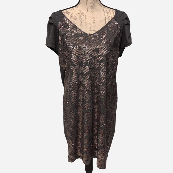 DKNY Sequin Tshirt Dress Size L - Picture 1 of 6